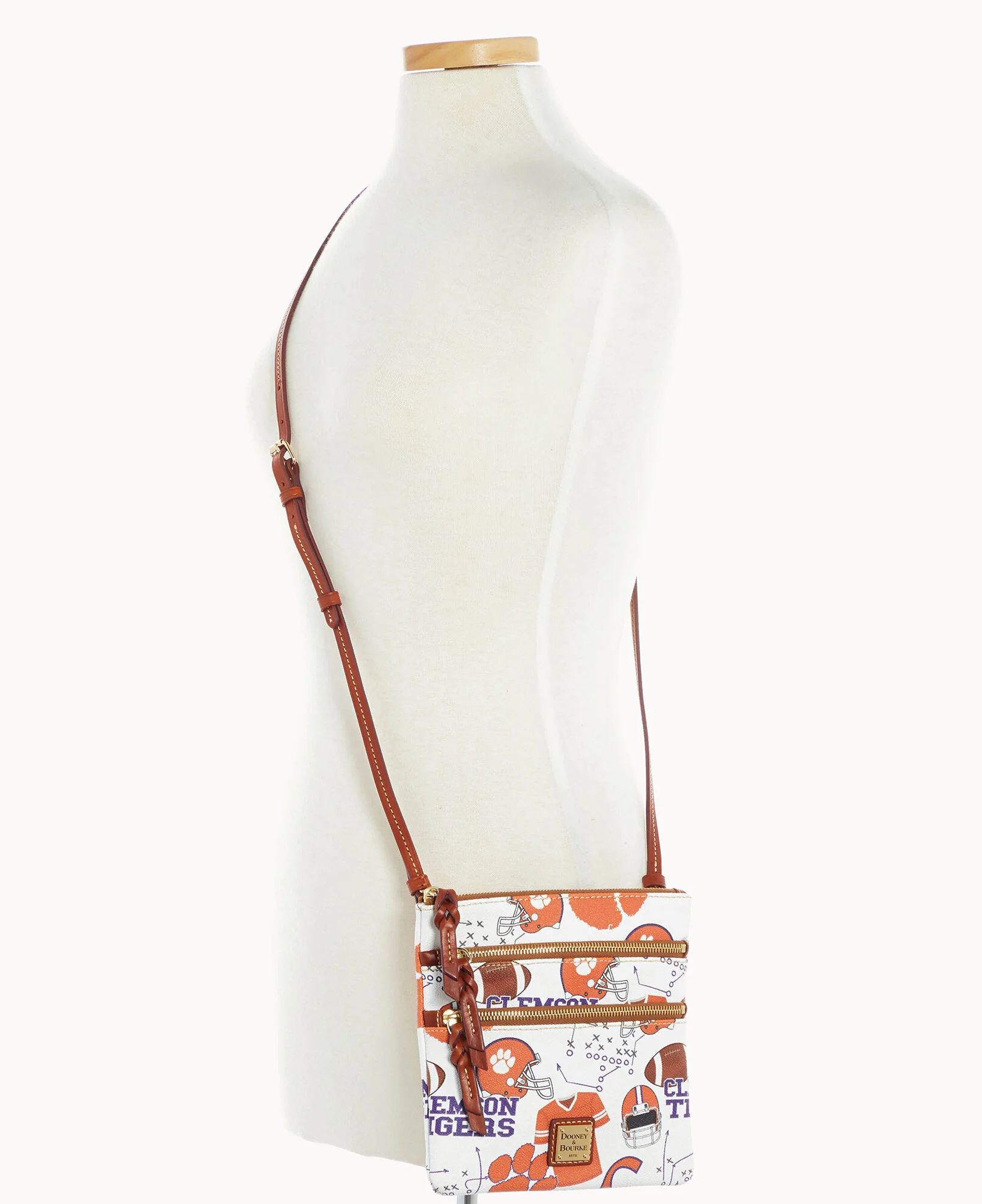 Collegiate Clemson University North South Triple Zip Crossbody - Image 4